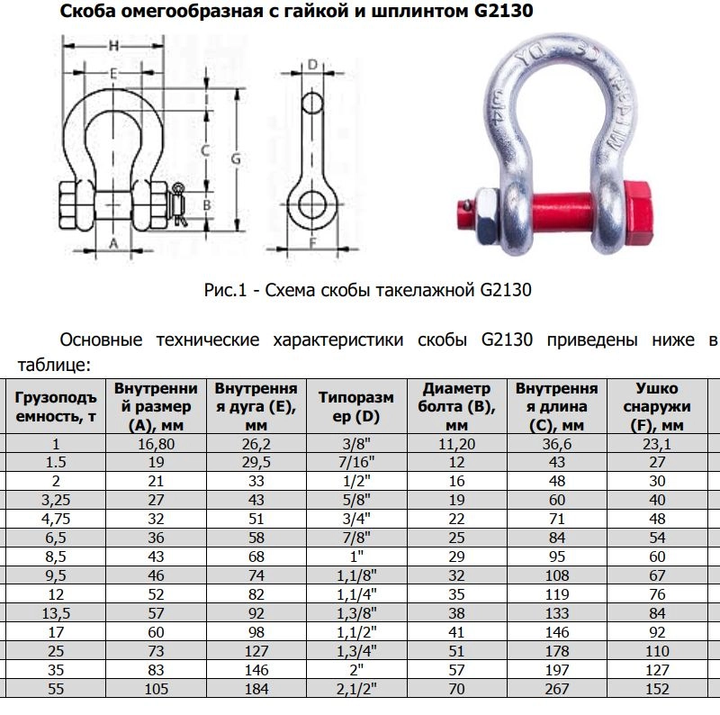 Скоба омегообразная TOR 3,25 т (тип G2130) (Q)