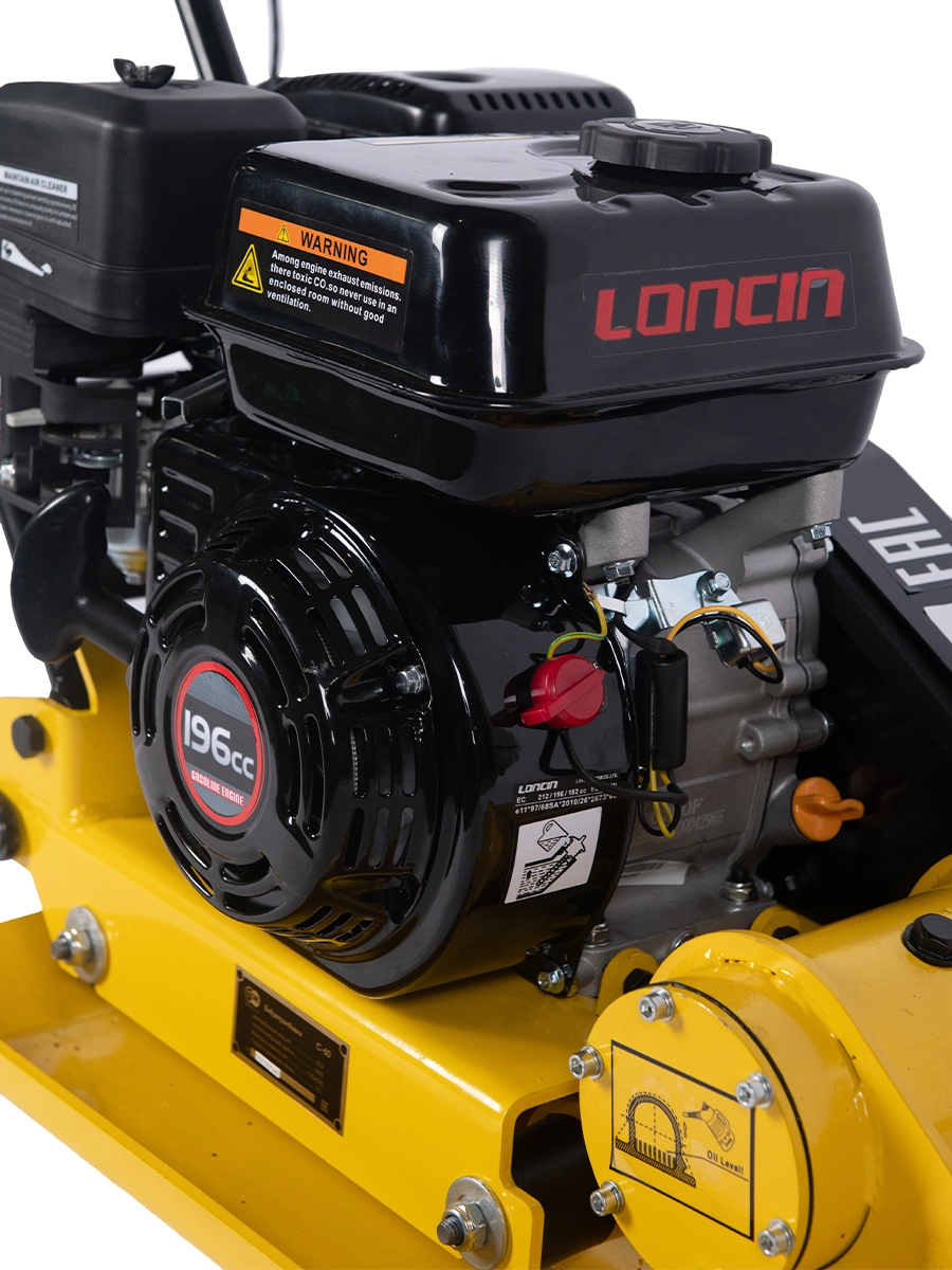 Виброплита 60 кг, 10,5кН (Loncin) без бака, коврик, колесный комплект TOR C-60