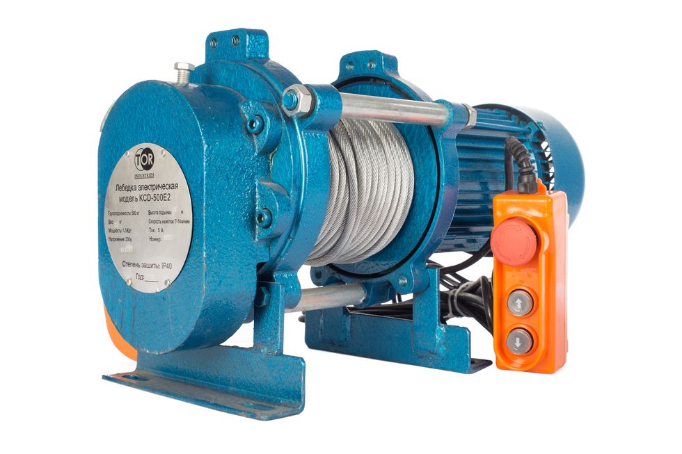 Лебедка электрическая  500 кг  30 м с канатом 220 В TOR KCD (T)