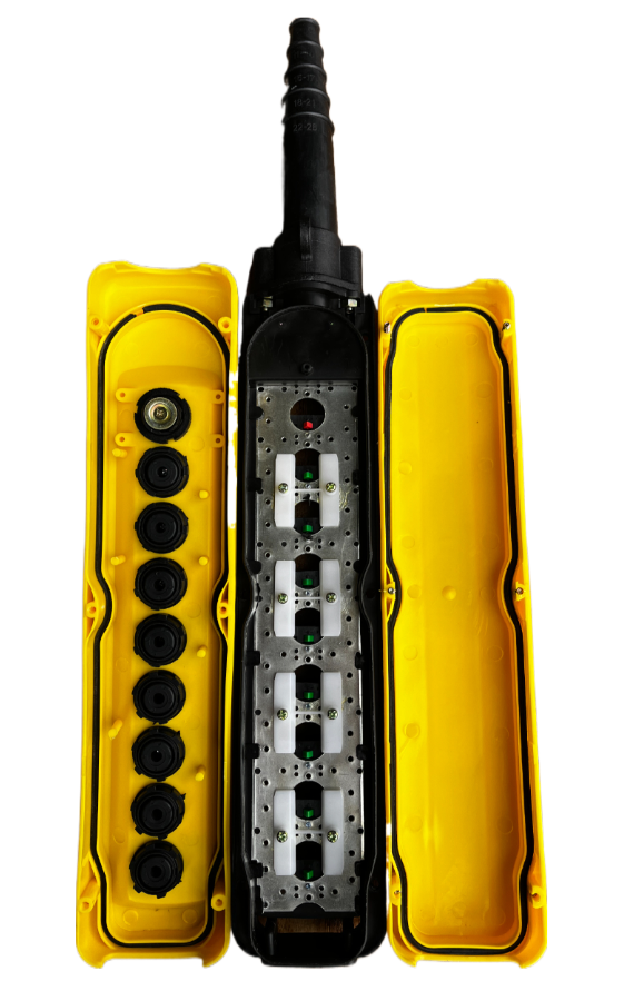 Пульт управления XAC-A8713Y для тали (8 кнопок, 1 скорость, ключ-марка, стоп, IP65, 380В)