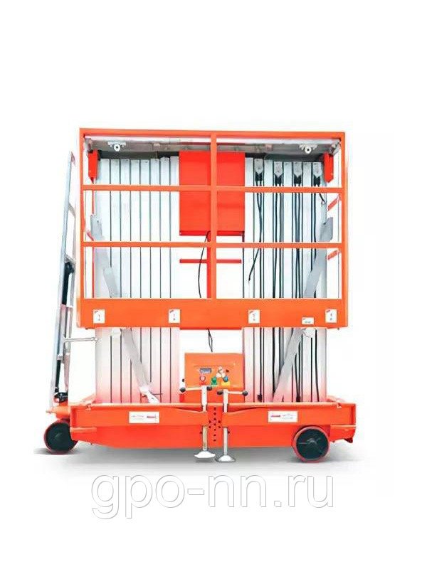 Подъемник мачтовый телескопический модели GTWY12A AC 220V50HZ (от сети) 200 кг 12 м.