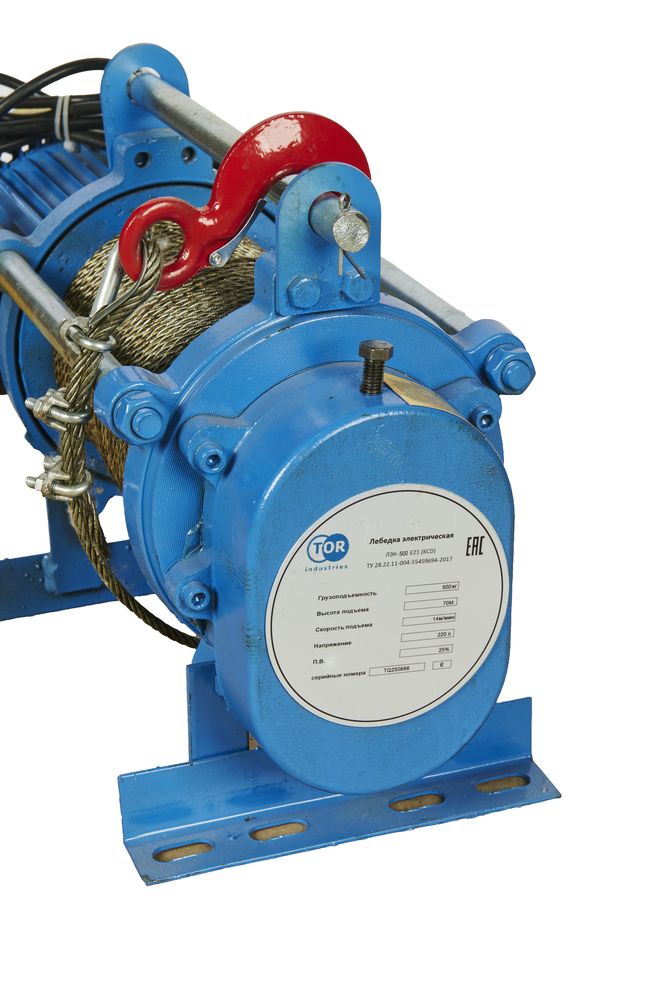 Лебедка электрическая  500 кг  70 м с канатом 220 В TOR KCD