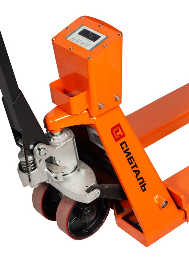 Гидравлическая тележка (рокла) ACR-ES c весами, 2,5 т, Вилы: 1150 Х 550, СибТаль, полиуретановые колеса