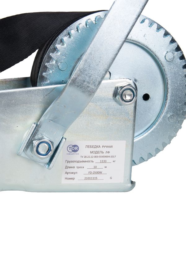 Лебедка ручная барабанная с лентой  1т 10 м оцинкованная TOR FD