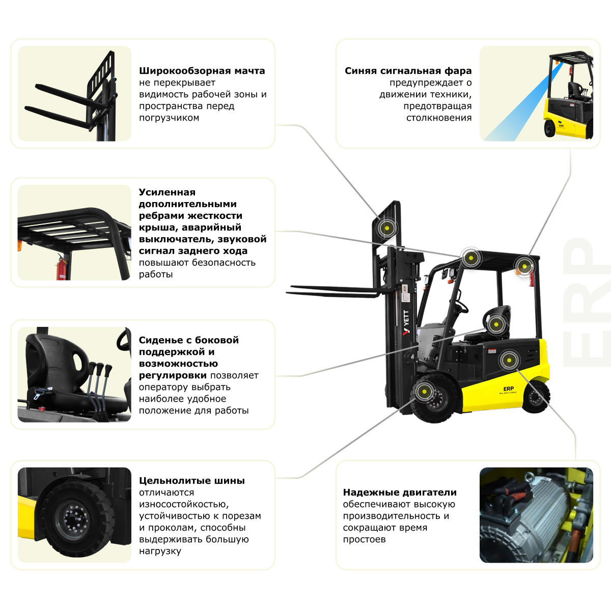 Электрический погрузчик YETT ERP16-M300-3W