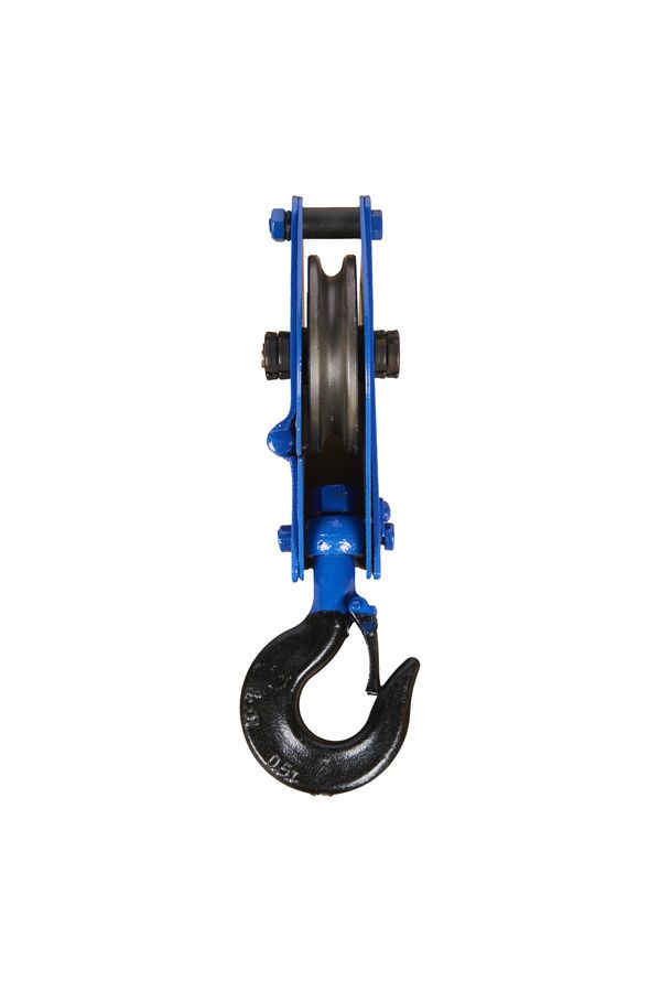 Блок монтажный однорольный с  крюком TOR 0,5 т с откидной щекой (S)