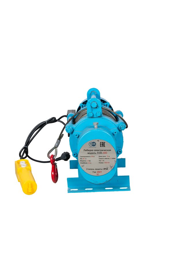Лебедка электрическая  300 кг  70 м с канатом 220 В TOR KCD (N)
