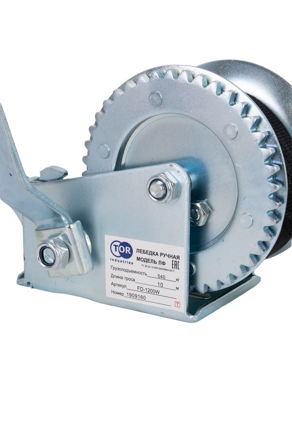 Лебедка ручная барабанная с лентой  0,54т 10 м оцинкованная TOR FD