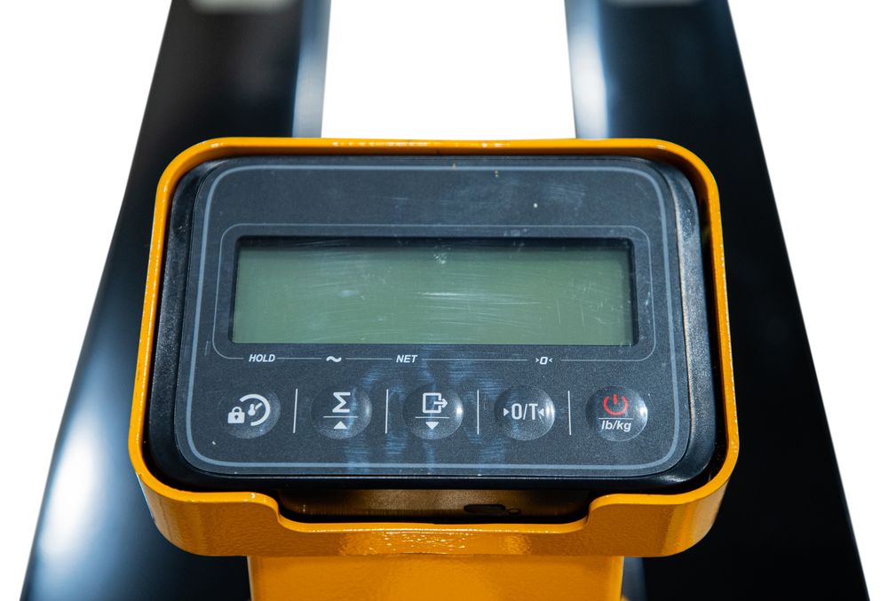 Тележка гидравлическая с весами неповоротный дисплей 2500 кг 1150 мм полиуретановые колеса XILIN BFC25