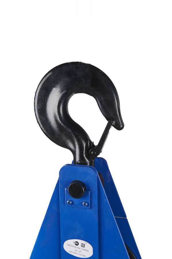 Блок монтажный однорольный с крюком TOR 10 т с откидной щекой (S)