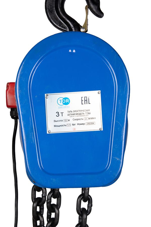 Таль стационарная  3,0т 12м 380В электрическая цепная TOR DHS (серия J)