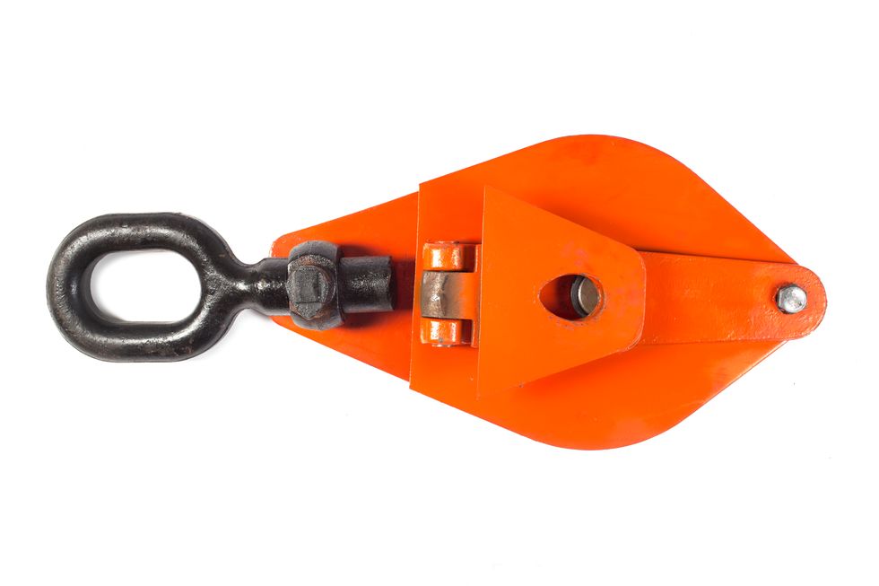 Блок монтажный однорольный с  ушком TOR 10 т с откидной щекой