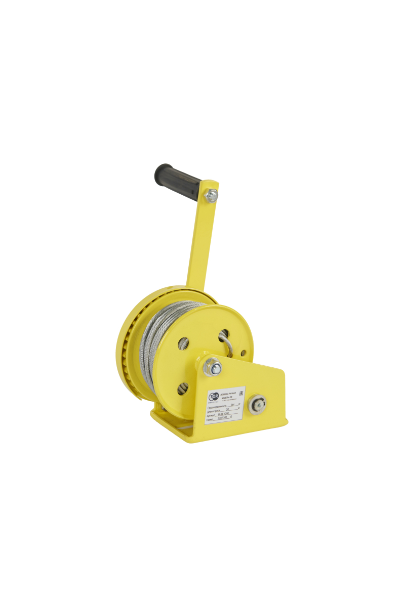 Лебедка ручная барабанная  с тросом  540кг  20м стальной корпус TOR BHW