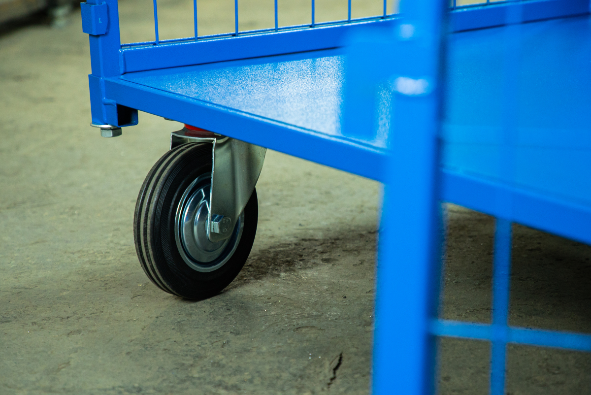 Тележка платформенная TOR ТП-3С (700х1200) с бортами из сетки и двумя ручками (колеса 160 мм)