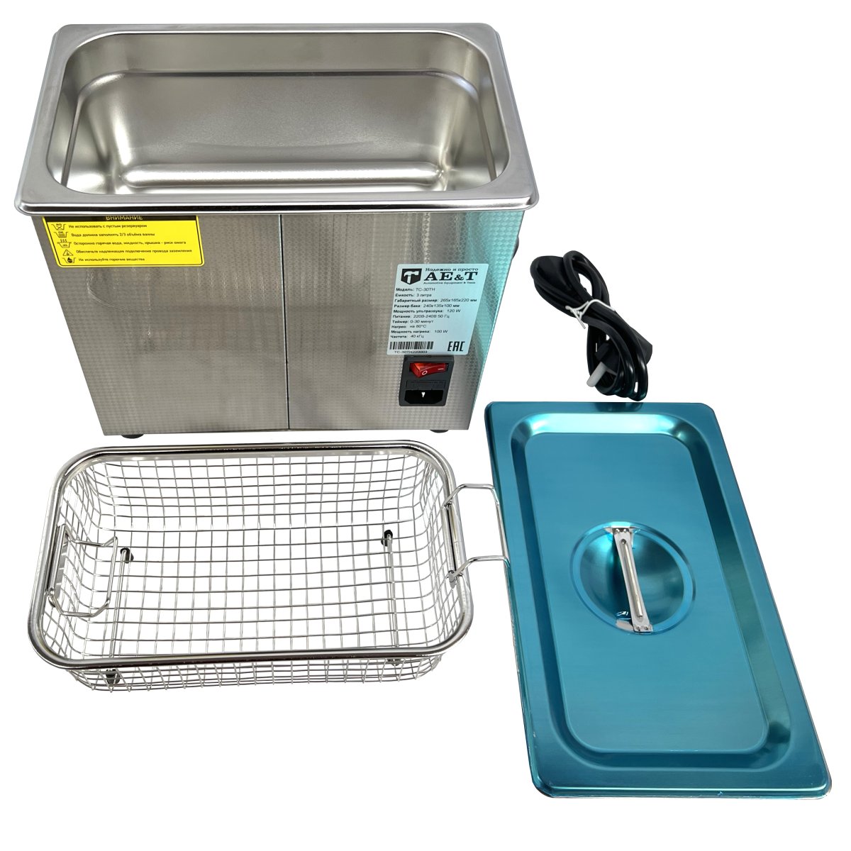 Ванна ультразвуковая с подогревом 3л AE&T TC-30TH