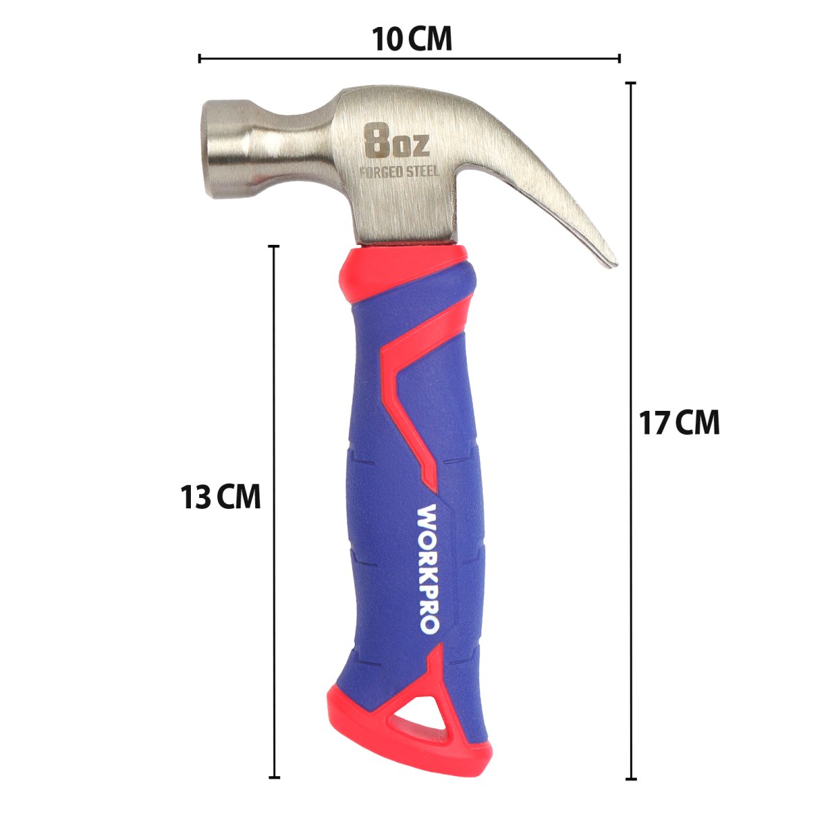 Молоток столярный с фиберглассовой рукояткой 225гр короткий WP241008 WORKPRO