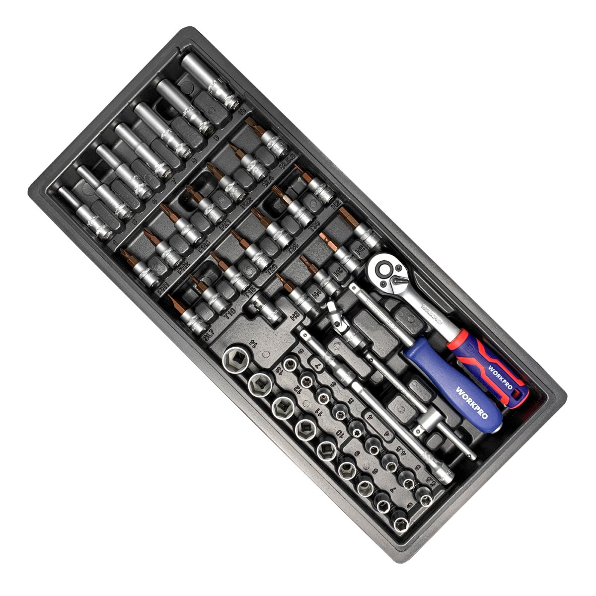 Тележка инструментальная 7 ящиков с 9 ложементами WP285002B WORKPRO