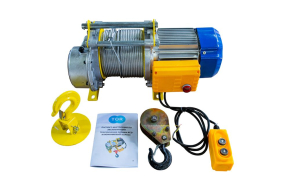 Лебедка электрическая  300/600кг  60/30м с канатом 380В 24м/мин алюминиевый корпус TOR KCD (TSA)