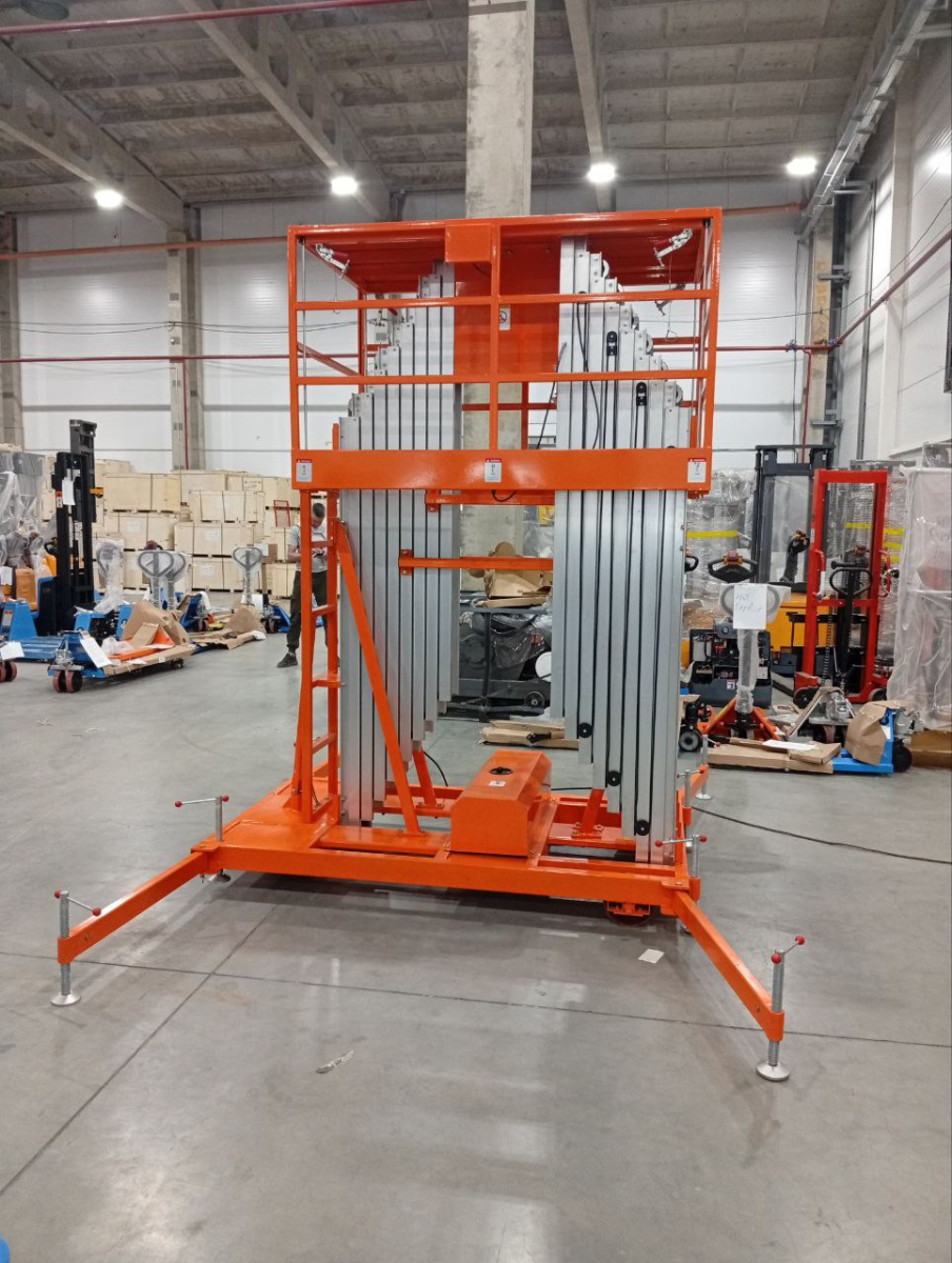 Подъемник мачтовый аккумуляторный 250 кг, 12/14 м, 24/80 В/Ач TOR GTWY12-320 DC 3-мачтовый