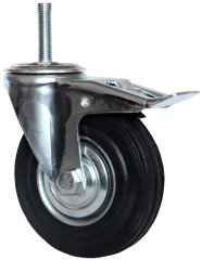 Колесо промышленное поворотное с болтом и тормозом М12 125 мм - SCtb 55