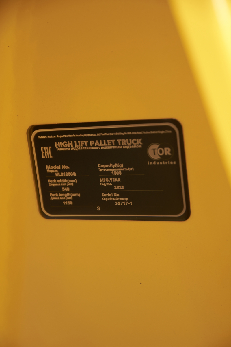 Тележка гидравлическая с ножничным подъемом 1000 кг 1150 мм 85-800мм полиуретановые колеса TOR HLS1000Q PRO