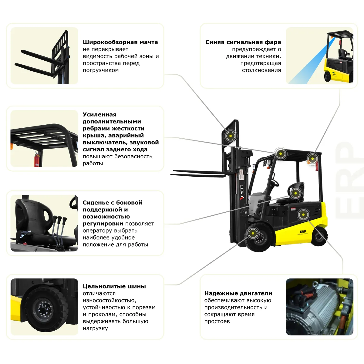 Электрический погрузчик YETT ERP18 li-ion M300-3W